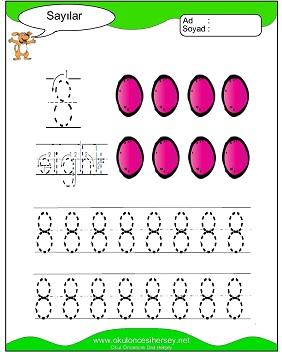 okul öncesi 1 sayısı çizgi çalışması